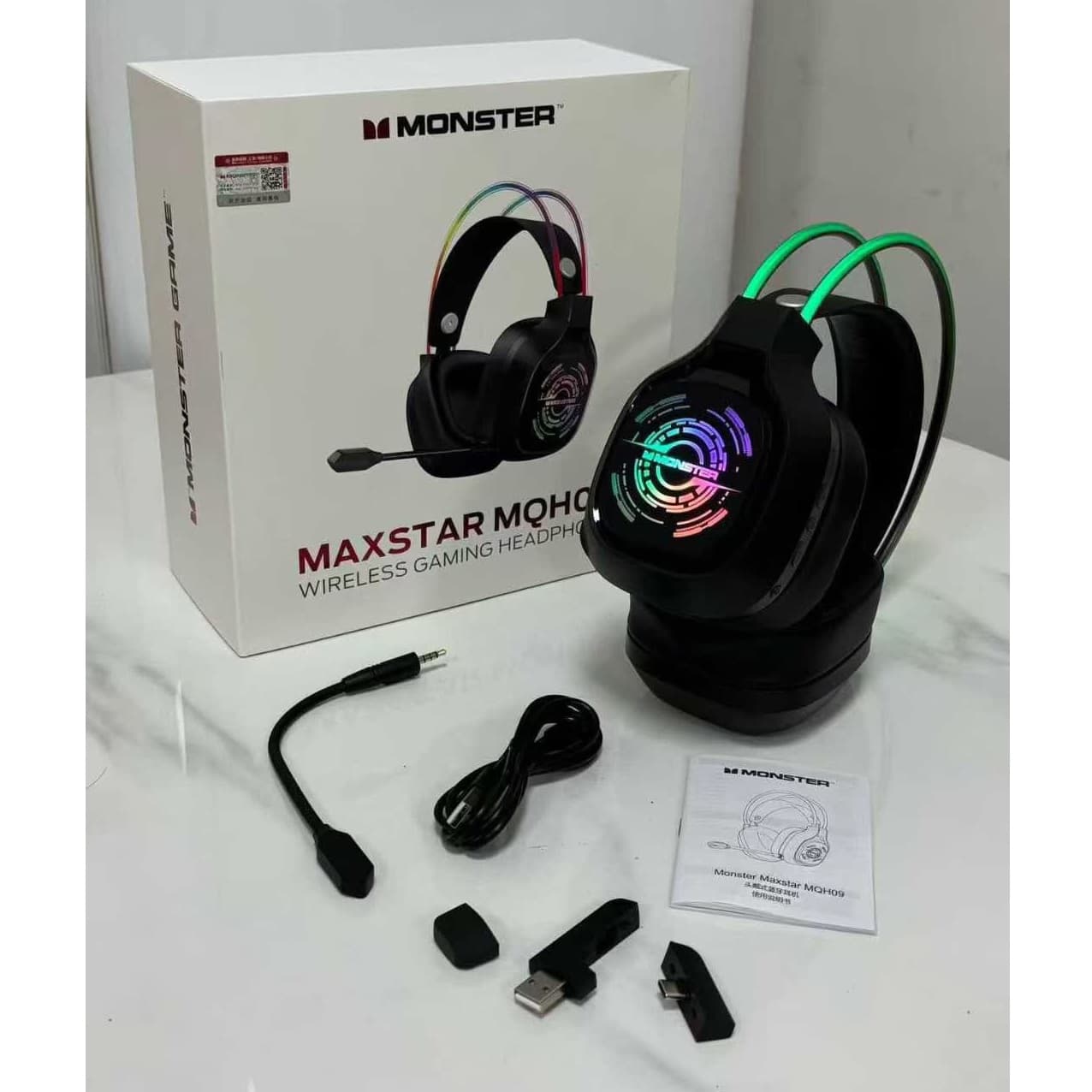 هدست بی‌سیم مخصوص بازی Monster MAXSTAR MQH09 — تصویر ۱۱