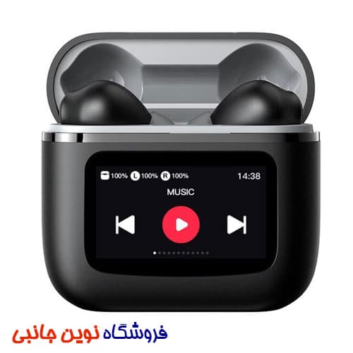 هندزفری بلوتوث ایرپاد گرین لاین دارای صفحه نمایش لمسی ا Green Lion TouchWave ANC LCD Touch Screen Earbuds (تک/ عمده)