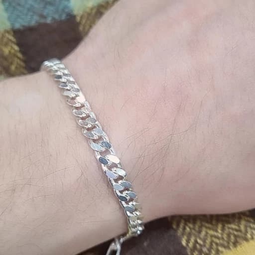 دستبند نقره کارتیر 5 میل ضخیم و سنگین طول 20 cm — تصویر ۲