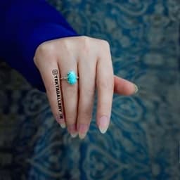 انگشتر نقره زنانه فیروزه نیشابوری طبیعی — تصویر ۳