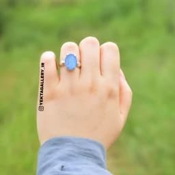 انگشتر زنانه نقره عقیق آبی — تصویر ۶