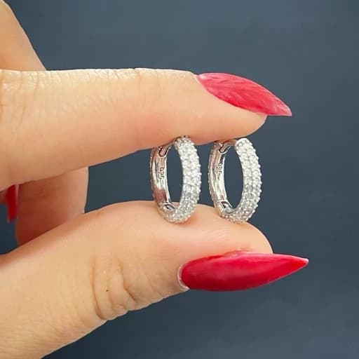 گوشواره نقره نگین دار عیار 925 — تصویر ۲