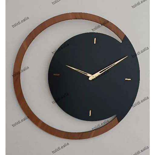 ساعت دیواری چوبی مینیمال دو رنگ کد 115 پس کرایه