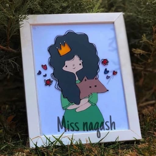 تابلو نقاشی دختر جنگلی با روباه