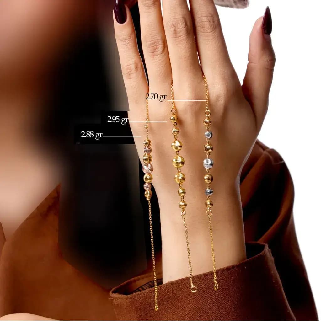 دستبند نقره زنانه جی تی ای طرح گوی تراش کد sv-249 - زیورچی