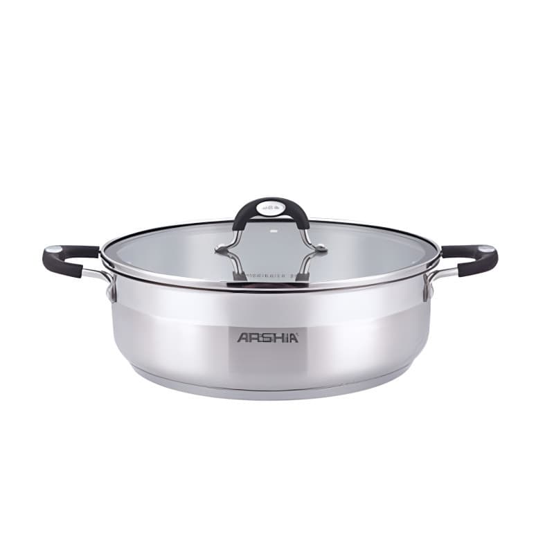 ماهی تابه دو دسته و دو درب 32 سانت استیل عرشیا مدل SS478-3089