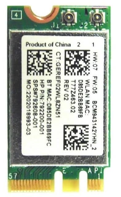 کارت وایرلس لپ تاپ Broadcom BCM943142Y M.2