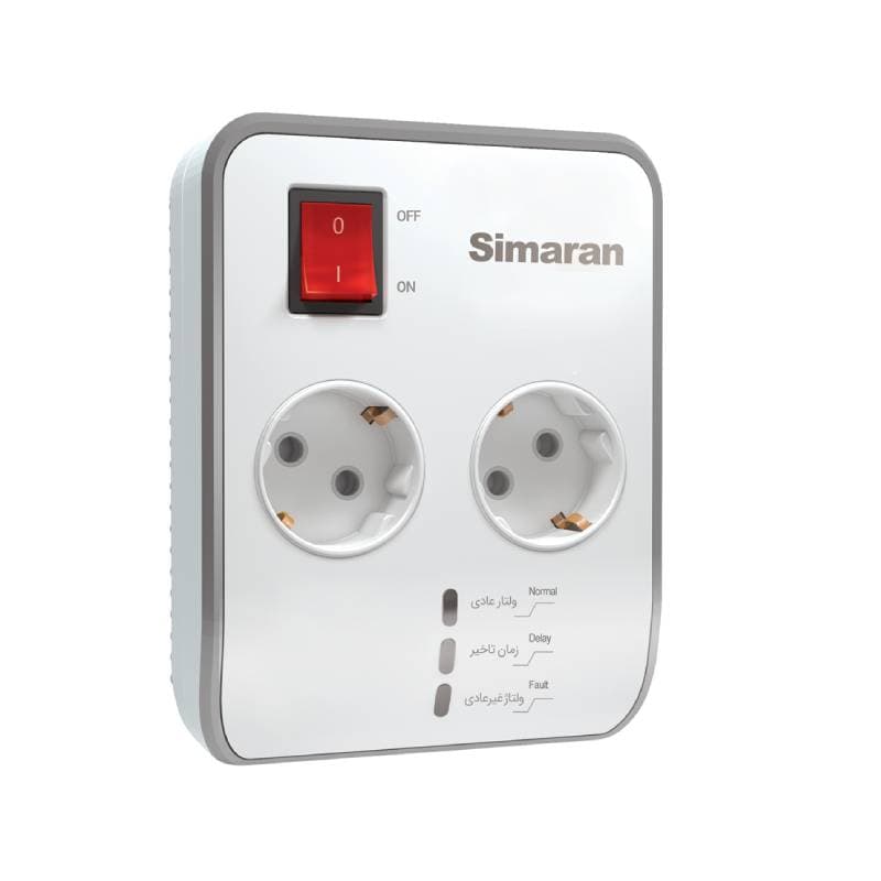 محافظ ولتاژ 2 راهی ارت دار یخچال و فریز سیماران مدل SM-225