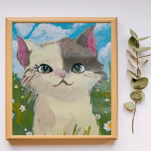 تابلو نقاشی اکریلیک گربه — تصویر ۴