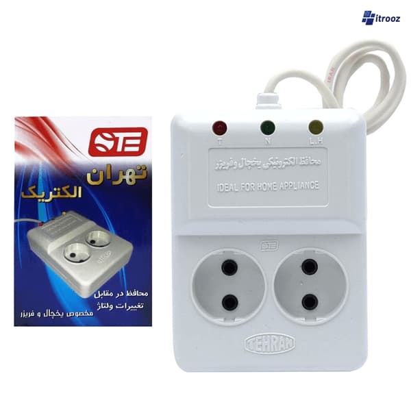 محافظ برق یخچال و فریزر 2 خانه تهران الکتریک با کابل 1.5 متری