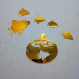 اینه دکوراتیو مولتی استایل طرح تنگ و ماهی، در دو رنگ طلایی و نقره ای، سایز تنگ 28سانت — تصویر ۳