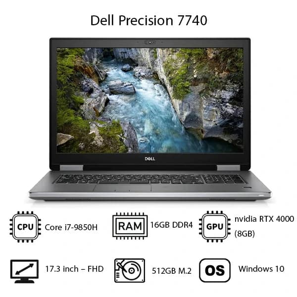 لپ تاپ قدرتمند دل Dell Precision 7740 صفحه نمایش 17 اینچی