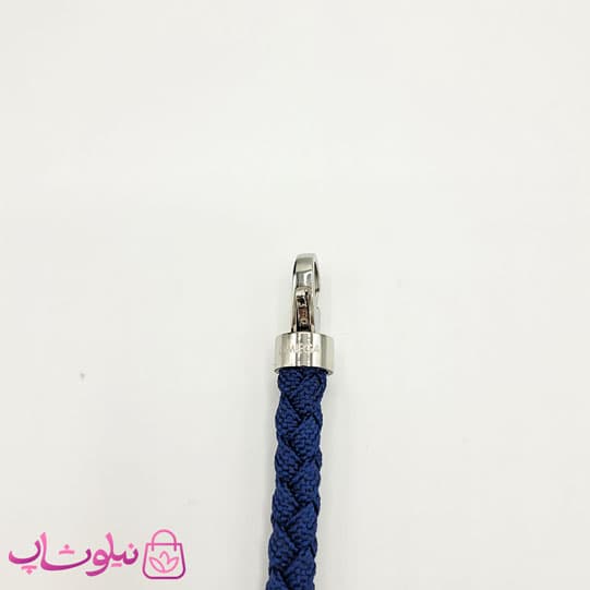 دستبند امگا برزنتی یا کنفی سرمه ای مردانه با قفل نقره ای کیفیت مستر 1100 — تصویر ۱۱