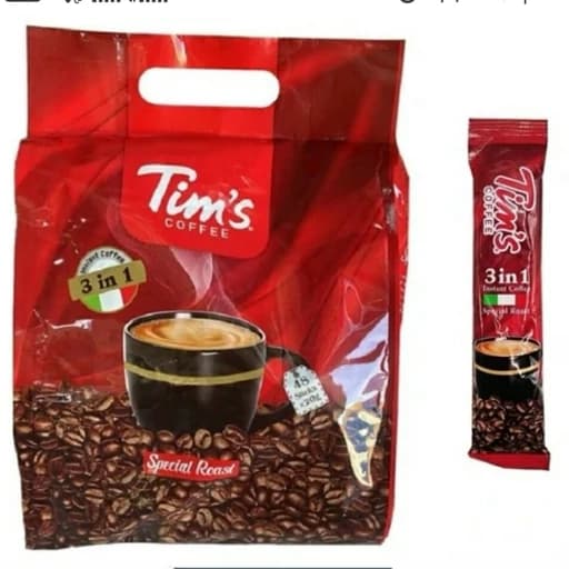 قهوه فوری برند تیمز 3 در Tims 1 بسته 48 عددی