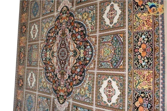 فرش ماشینی افرند 700 شانه زمینه فیلی کد 7765 — تصویر ۶