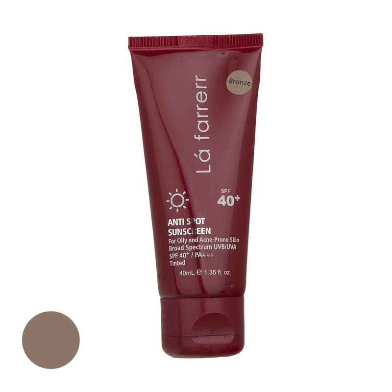 کرم ضد آفتاب ضد لک رنگی ۰۳ برنز SPF 40 لافارر پوست چرب ۴۰میل | شیک‌شیم