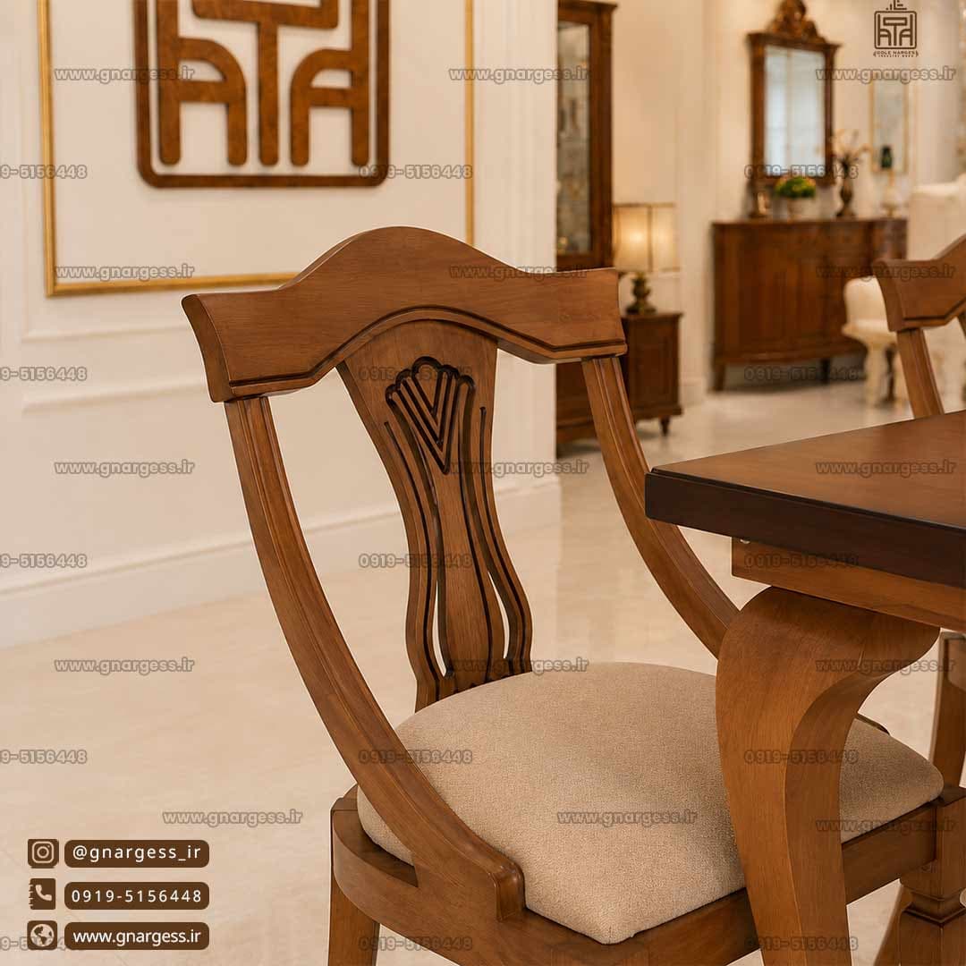 میز ناهارخوری 4 نفره چوب راش گیتاری با میز های چوبی — تصویر ۱۲