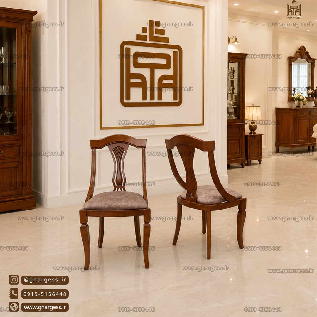 میز ناهارخوری 4 نفره چوب راش گیتاری با میز های چوبی — تصویر ۷