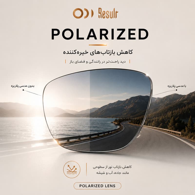 عینک آفتابی پلاریزه و UV400 ویفرر(Wayfarer) مردانه ریزالت مدل RE009C4 — تصویر ۱۱