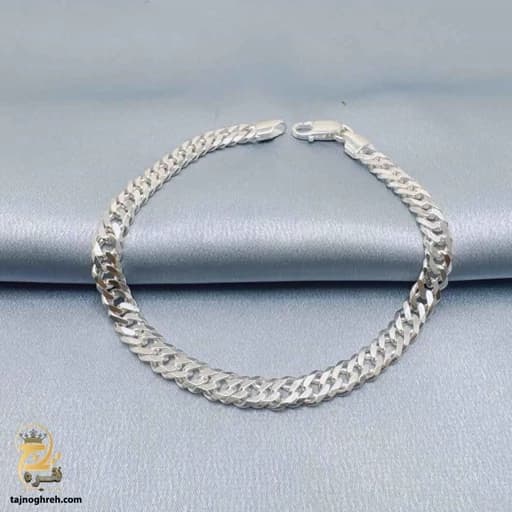 دستبند نقره کارتیه مردانه دوبل مدل BSM B111 — تصویر ۴