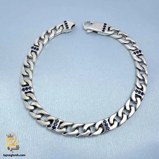 دستبند نقره مردانه لاکچری شیک و خاص مدل BSM B45