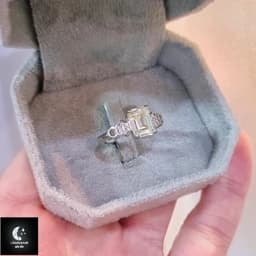 انگشتر نقره زنانه لوکس میکرو ایتالیایی عیار 925با آبکاری طلا سفید — تصویر ۵