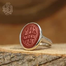 انگشتر نقره زنانه عقیق سرخ کد 592 — تصویر ۵