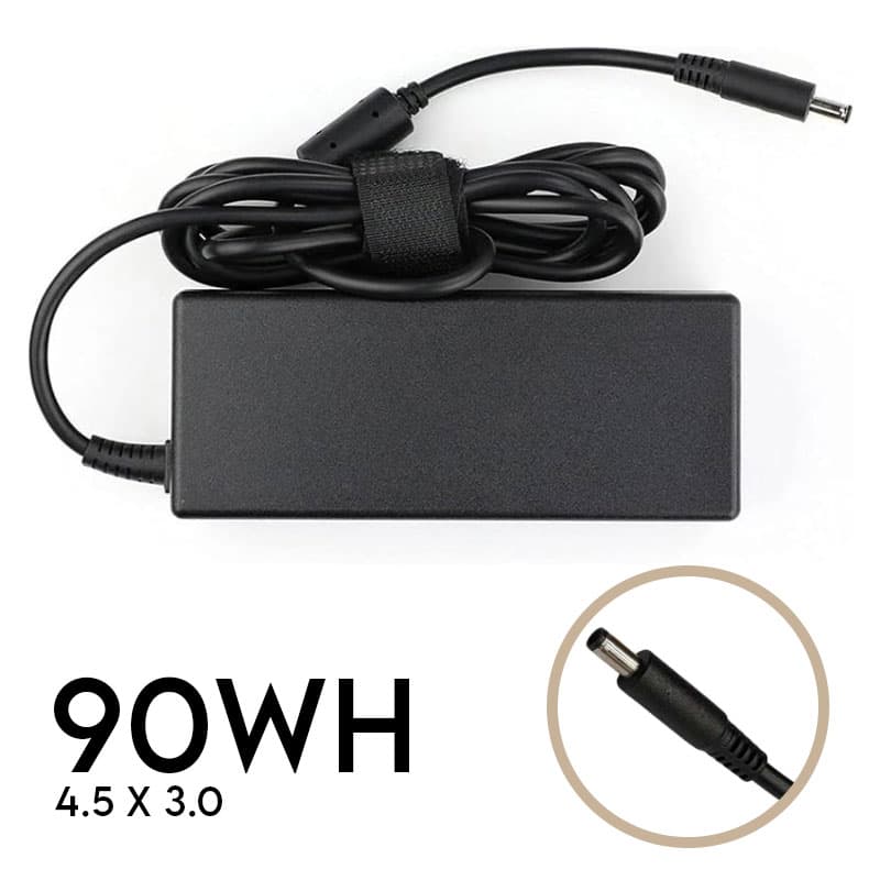 شارژر لپ تاپ دل 90Wh | برند DELL | ولتاژ 19.5V 4.62A | سرفیش 3.0 * 4.5 میلی متر
