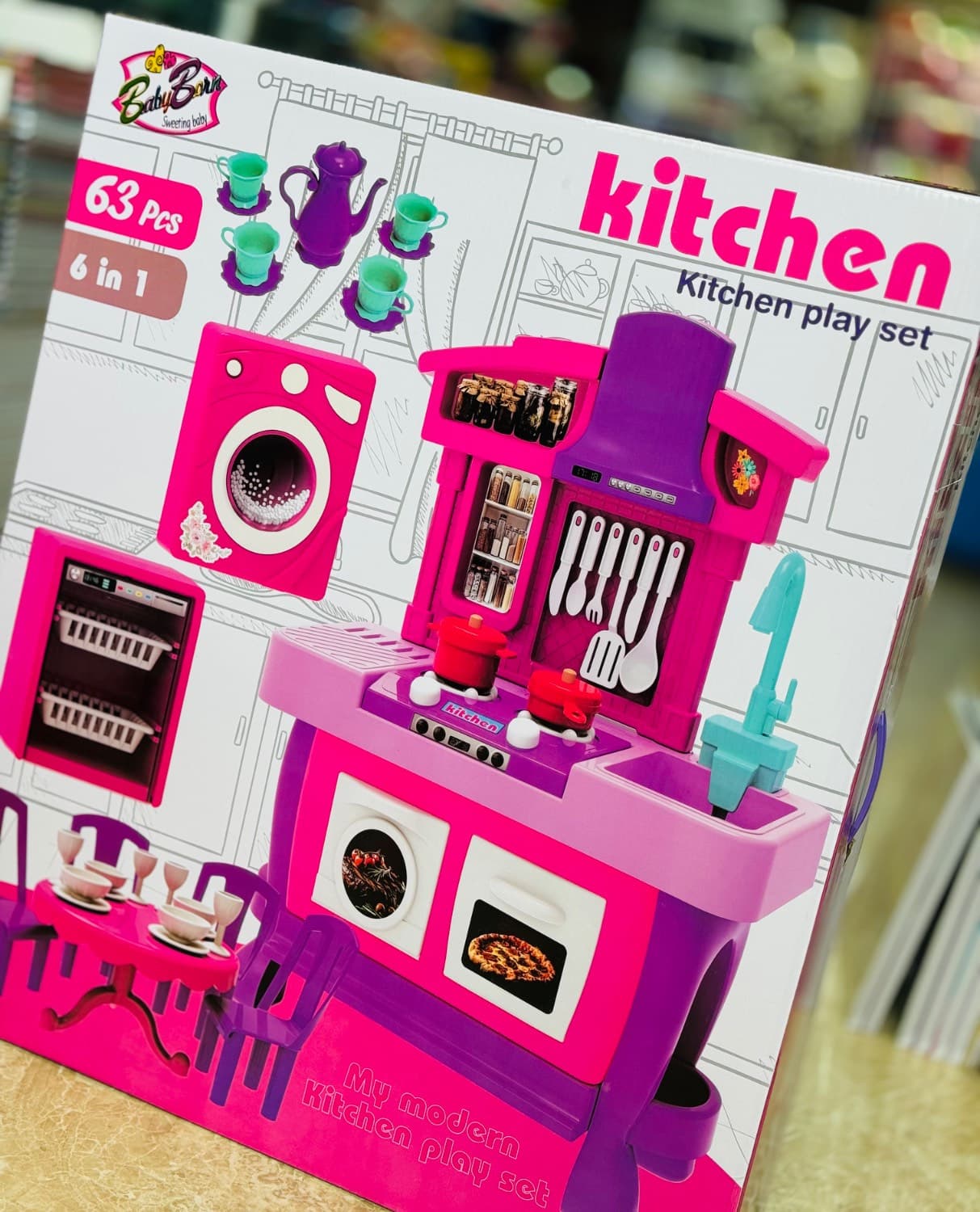 ست اسباب بازی طرح آشپزخانه سوپر لوکس 4 تکه باطری خور برند Kitchen — تصویر ۴