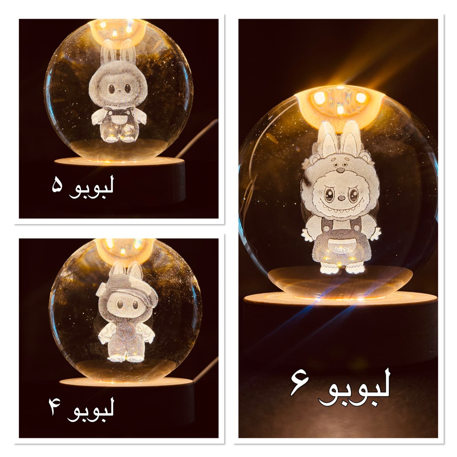گوی کریستالی پایه چوبی قطر 8 NEW — تصویر ۳