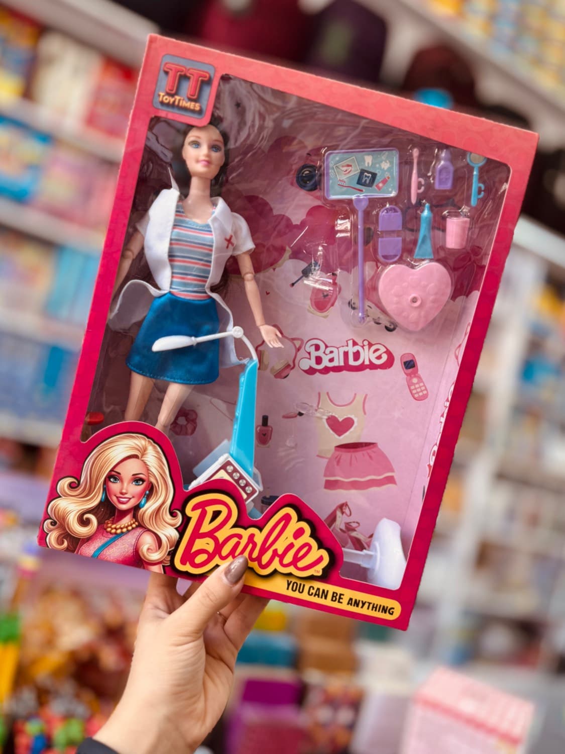 عروسک باربی برند TOY Times مدل دندان پزشک با لوازم بچه — تصویر ۲