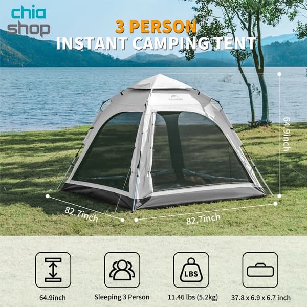 چادر بادی 3 نفره با سایبان نیچرهایک مدل 1/CNK2550WS017 — تصویر ۶