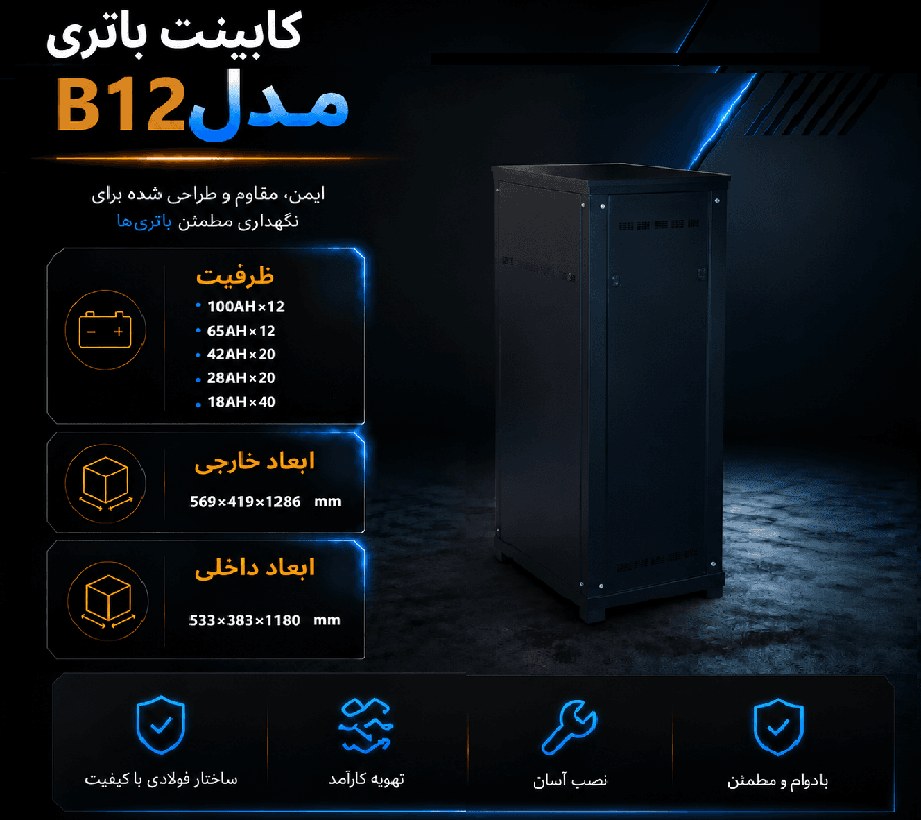 کابینت باتری مدل B12 — تصویر ۶
