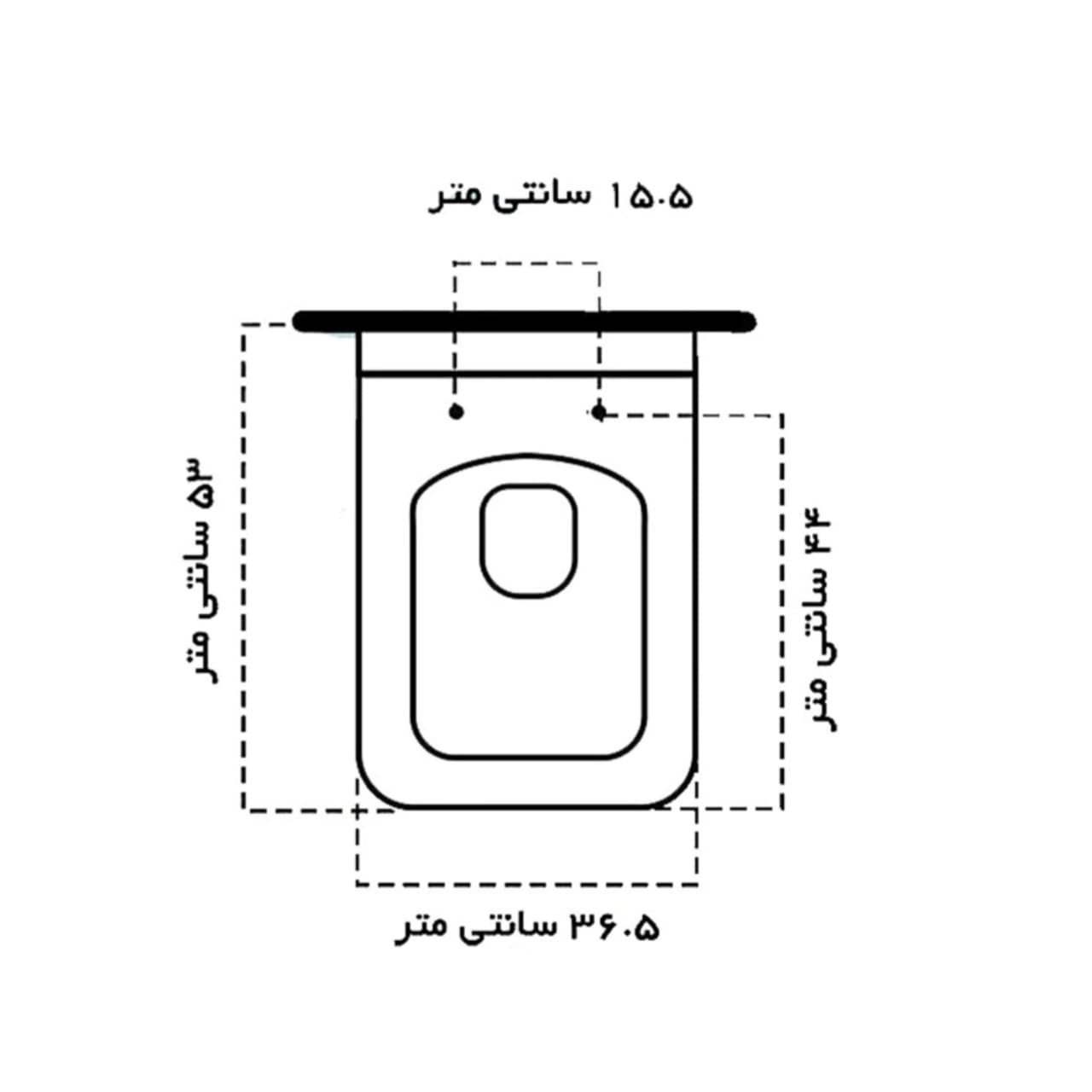 توالت فرنگی والهنگ گاتریا مدل لئو مشکی — تصویر ۶