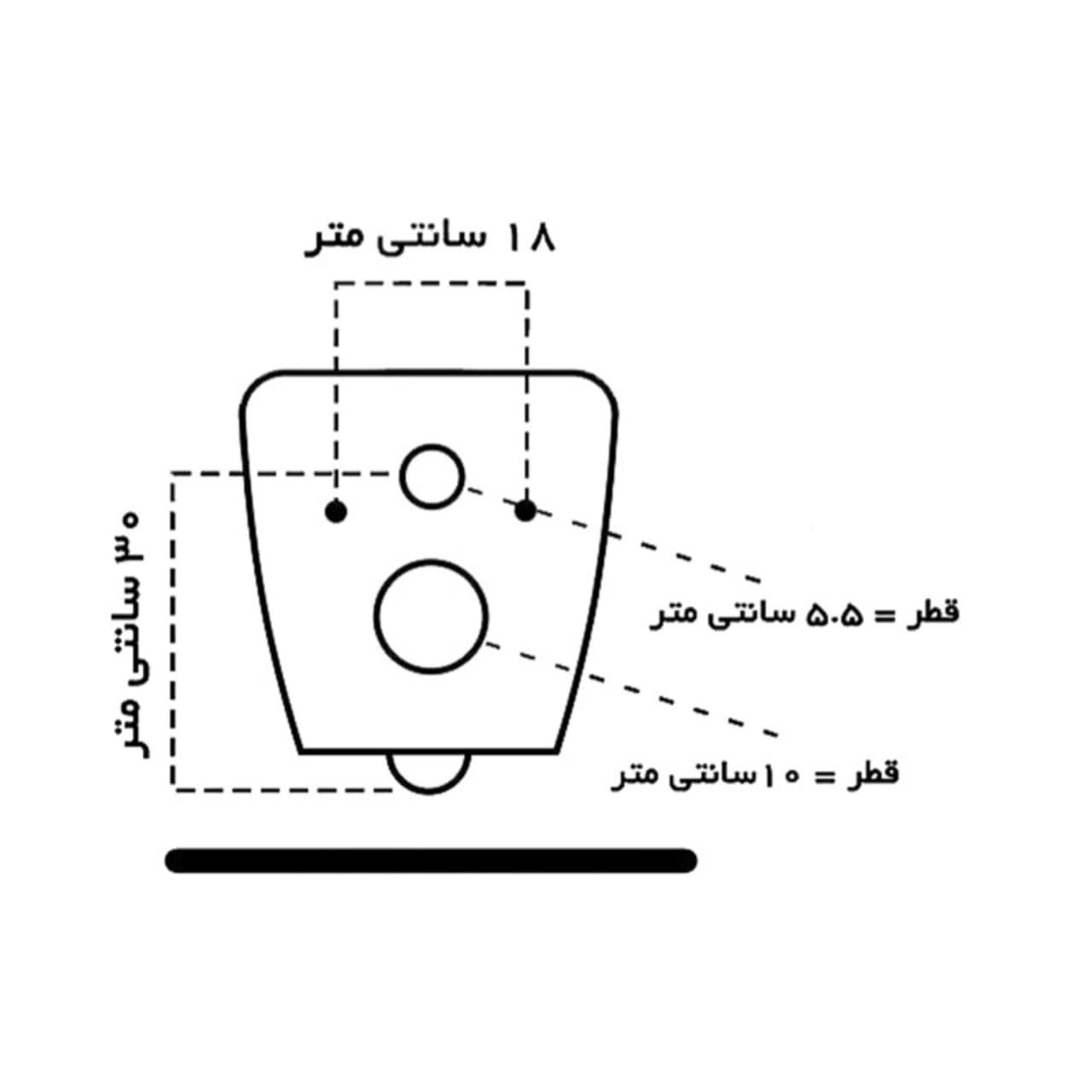 توالت فرنگی والهنگ گاتریا مدل لئو مشکی — تصویر ۷