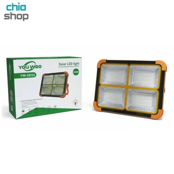 پروژکتور شارژی خورشیدی 200 وات مدل YW-SE02 — تصویر ۶
