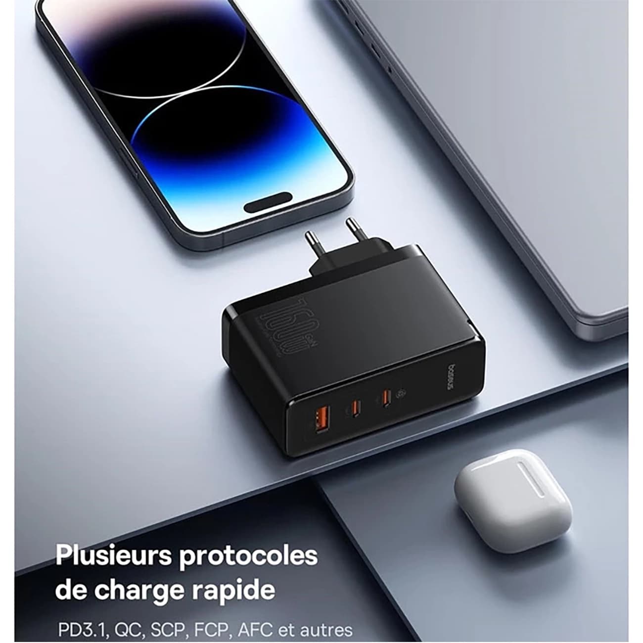 شارژر دیواری بیسوس Baseus مدلGaN5 Pro توان 160 وات — تصویر ۹