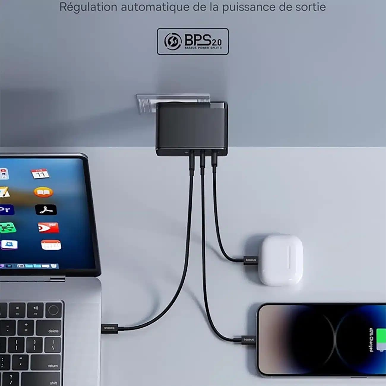 شارژر دیواری بیسوس Baseus مدلGaN5 Pro توان 160 وات — تصویر ۱۱