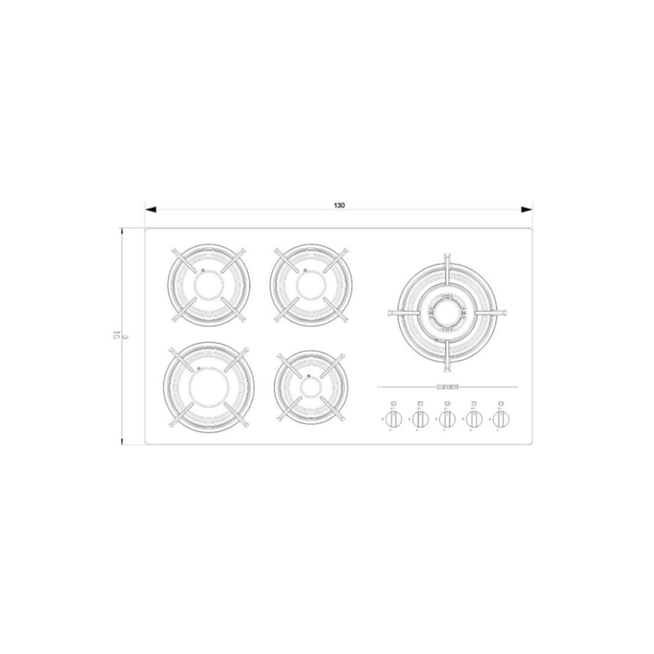 اجاق گاز صفحه ای شیشه‌ای استیل البرز مدل G 5967 R&L — تصویر ۷