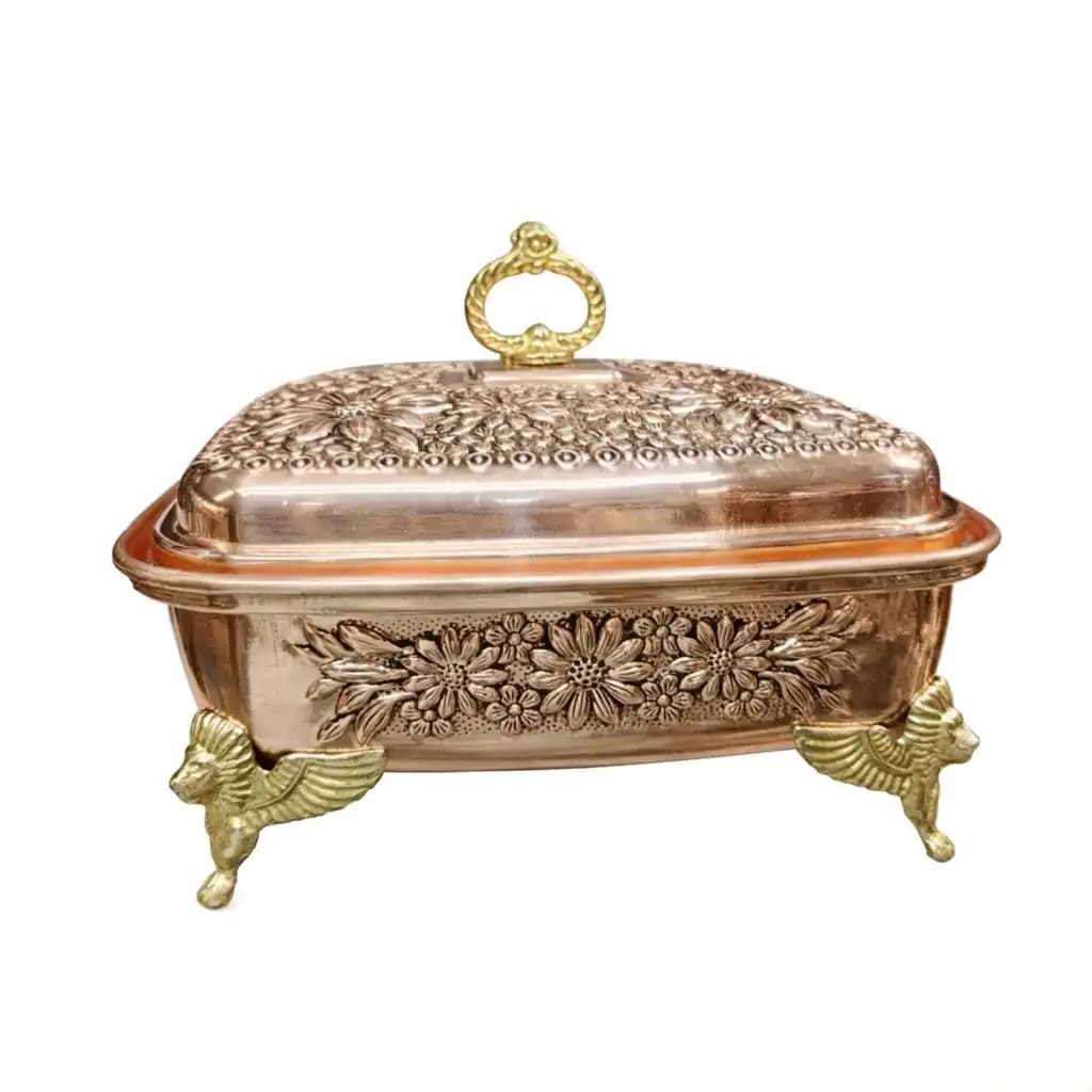 سوفله خوری مسی طرح گل پایه دار دهنه 22