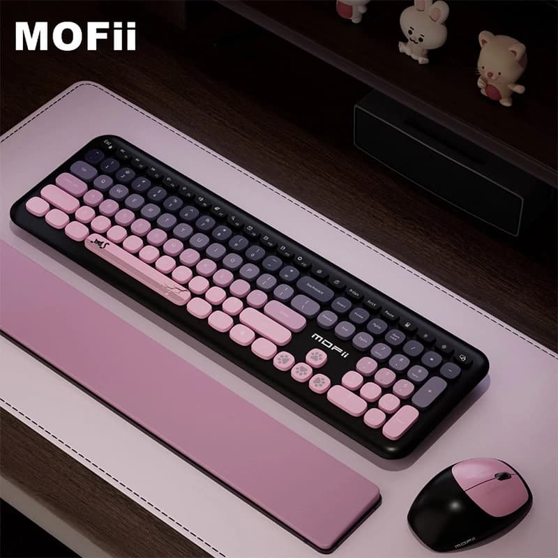 کیبورد و ماوس بیسیم مافی MOFII 666 Black berry — تصویر ۱۲