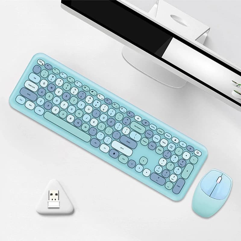 کیبورد و ماوس بی‌سیم مافی MOFII 666 Blue — تصویر ۶
