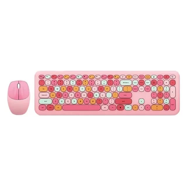 کیبورد و ماوس بی‌سیم مافی MOFII 666 Pink — تصویر ۲