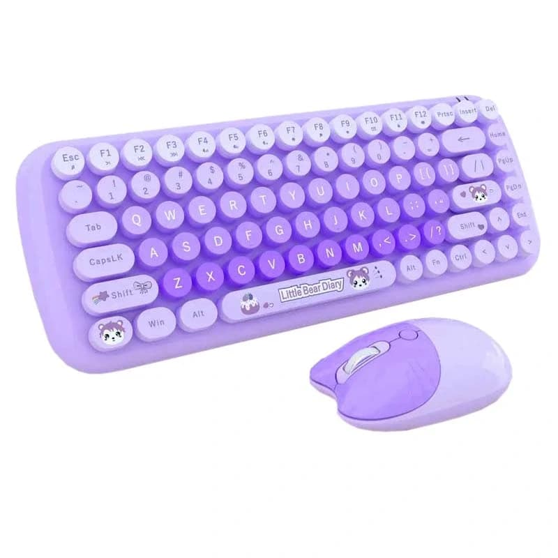 کیبورد و ماوس بیسیم مافی Candy Purple