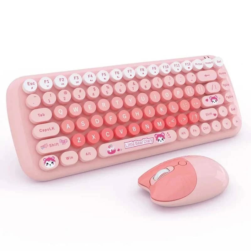 کیبورد و ماوس بیسیم مافی Candy Pink — تصویر ۲
