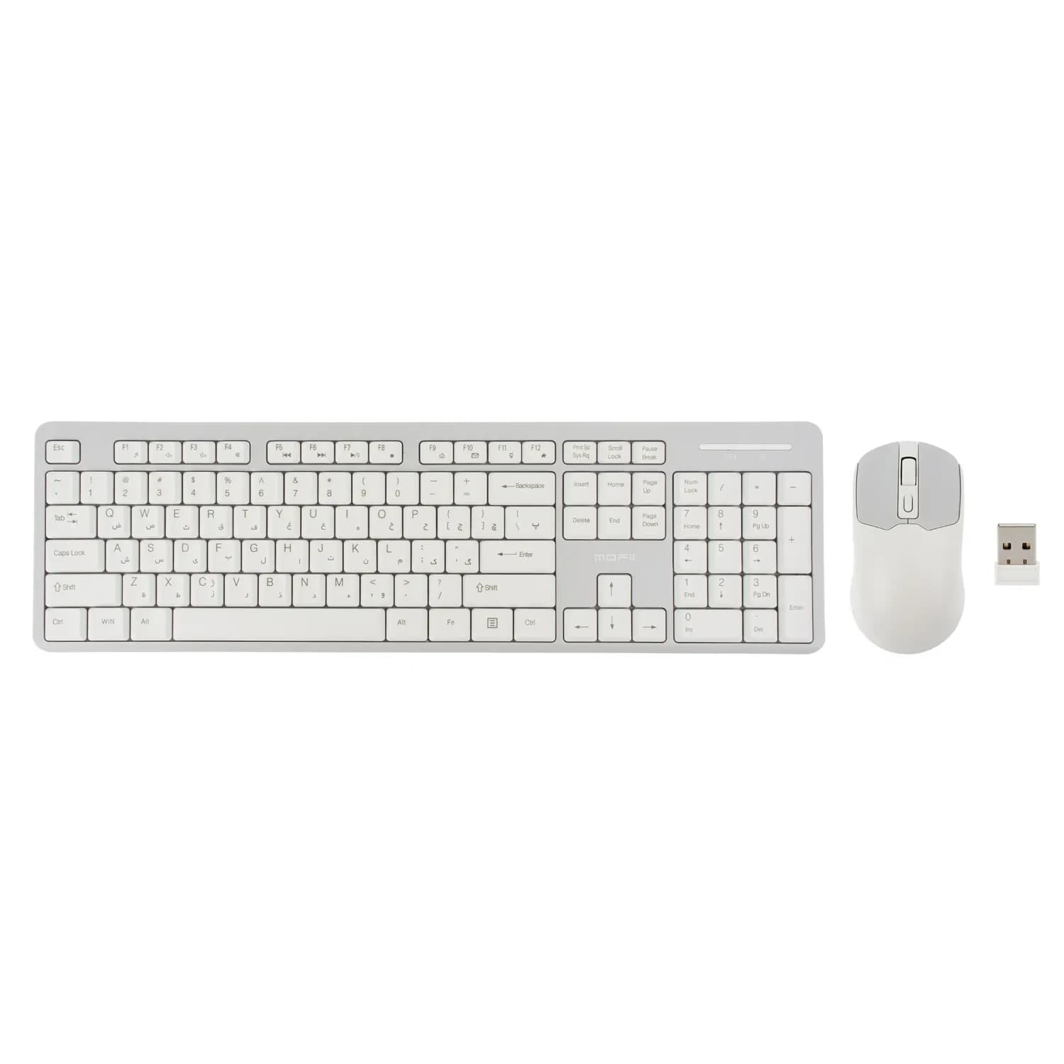 کیبورد و ماوس بی‌سیم مافی X100 White Gray