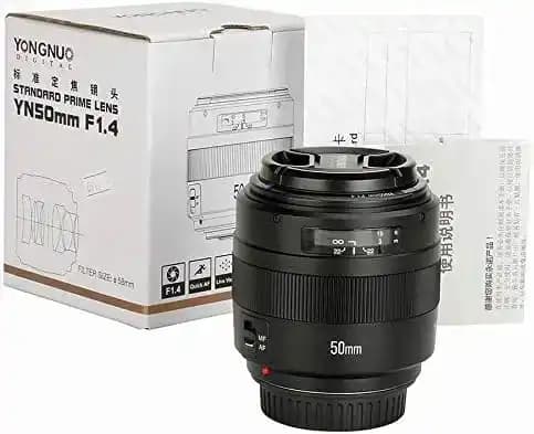 لنز پرایم Yongnuo 50mm F1.4 for canon – دست دوم — تصویر ۲