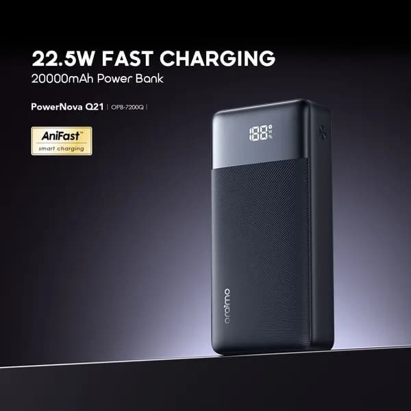 پاوربانک اورایمو مدل PowerNova Q21 OPB-7200Q ظرفیت 20000 میلی‌آمپر ساعت توان 22.5 وات — تصویر ۳