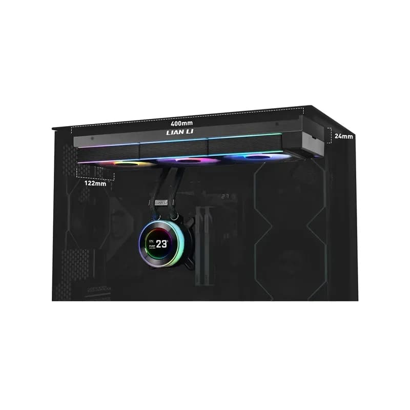 خنک کننده مایع پردازنده لیان لی مدل HydroShift II LCD-C 360CL Black — تصویر ۵