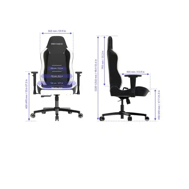 صندلی گیمینگ ورتاگیر SL3800 Black White — تصویر ۴